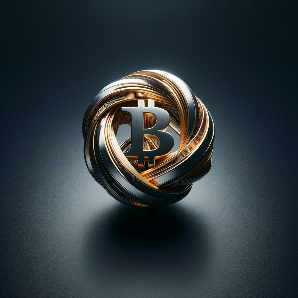 Bitcoin macro news impact symbol in metallic design