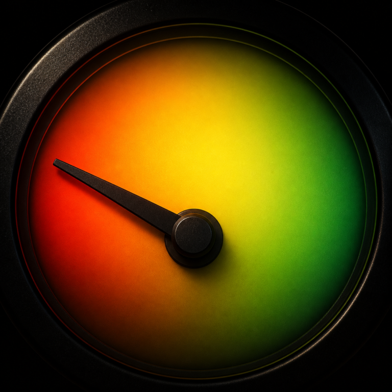 Colorful gauge indicating market sentiment for Crypto Market Sentiment